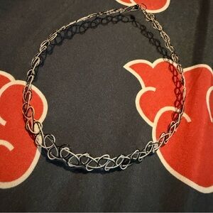 Black & White 90’s festival Wire Choker Necklace Women Jewelry vintage